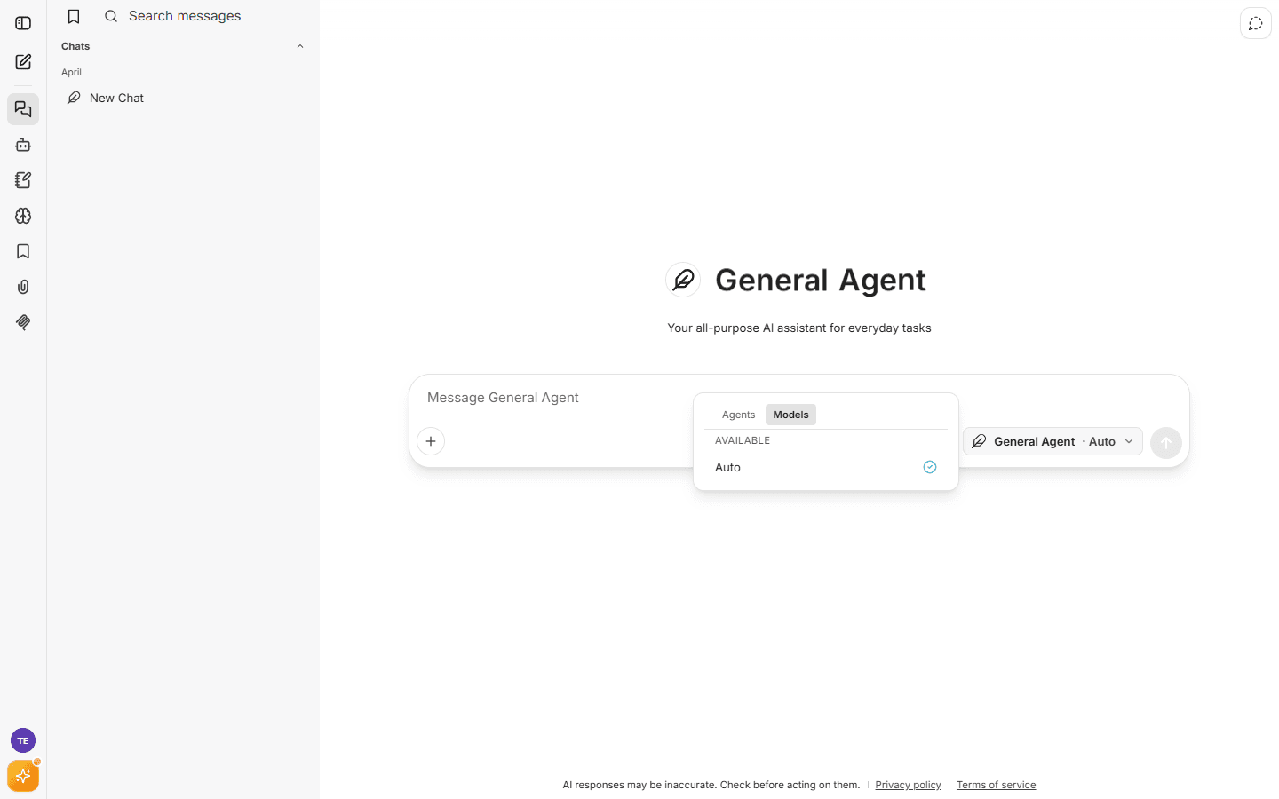 The Models tab